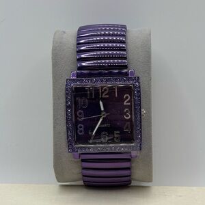 Purple Tone Stretch Band Quartz Analog Women's Watch Needs Battery